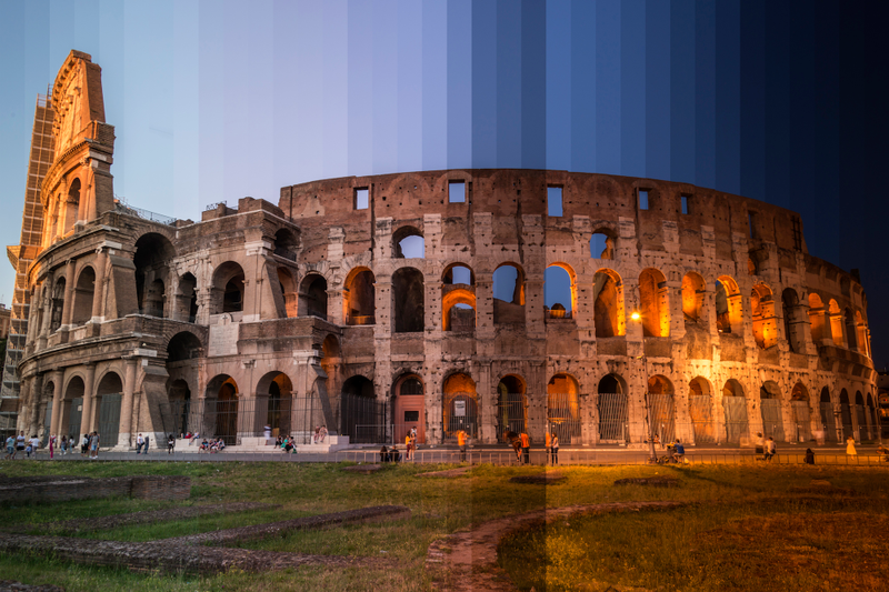 Illustration for article titled Here's what famous buildings look like from day to night in one photo